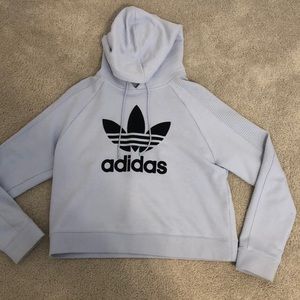 Adidas blue crop hoodie